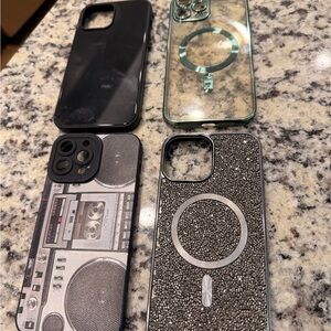 Stylish iPhone 13 Pro Max Plush Phone Cases Set